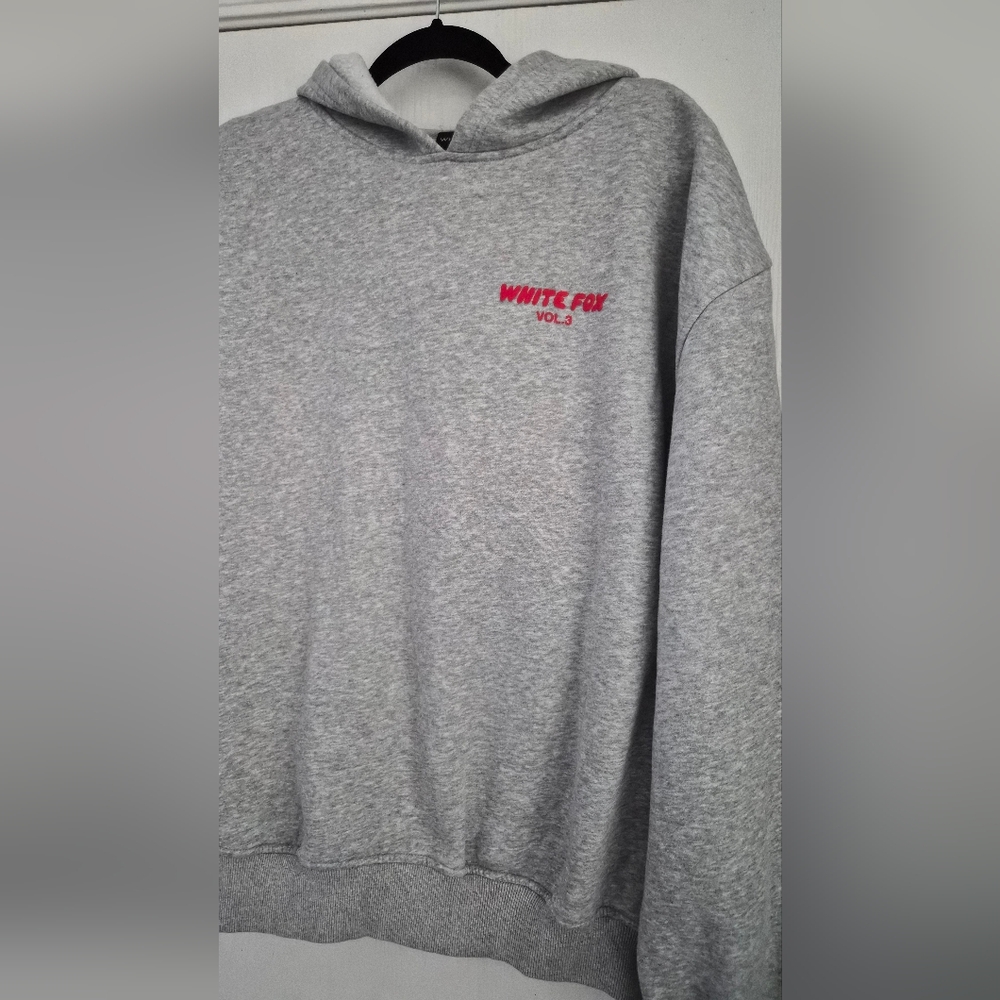 White Fox Offstage Hoodie Alloy Grey Hoodie Sweater Size L/XL - Picture 5 of 8